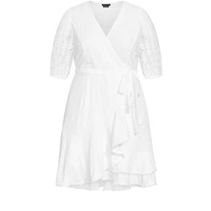 City Chic@ Evans Ivory Lace Dress - Size 20 - BNWT - Picture 1 of 7