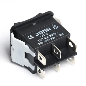 JDNN LA158-2 250V 10A Elektrische wasserdichte Doppel Wippschalter Teile Schwarz - Bild 1 von 9