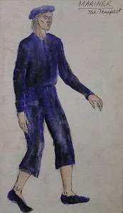 SHAKESPEARES "THE TEMPEST: MARINER" Gouache auf Leinwandpapier C. LE COUEY - Bild 1 von 1