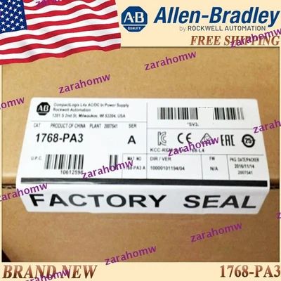 New Sealed AB 1768-PA3/A Compactlogix Power Supply Free Tax 1768PA3 SerA US 1PC - Image 1 of 4