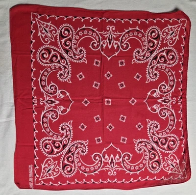 Bandana Roja De Colección RN 14240 Color Rápido Western Biker Boho Diseño Raro Algodón Foto 1 de 4