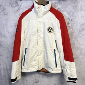 Napapijri Geographic Expedition Team Jacket Winter Coat Parka Mens Large White - Picture 1 of 19