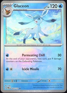 Pokemon TCG Glaceon 025/131 Prismatic Evolutions Poke Ball Reverse Holo - NM - Picture 1 of 7