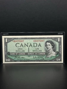 1954- 1 DOLLAR BANK OF CANADA STAR NOTE Nice Piece For Your Collection. - Picture 1 of 4