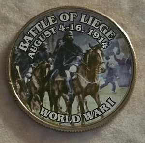 Erster Weltkrieg * Schlacht bei Lüttich 4.-16. August 1914 * colorierter Half Dollar - Bild 1 von 4
