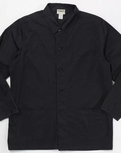 Haband Duke Light Weight Unlined Chore Coat L 100% Cotton Dark Gray/Light Black - Picture 1 of 24