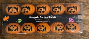 Pumpkin Garland Led Lights Battery Operated Lighted Length 4.43’ - Picture 1 of 2