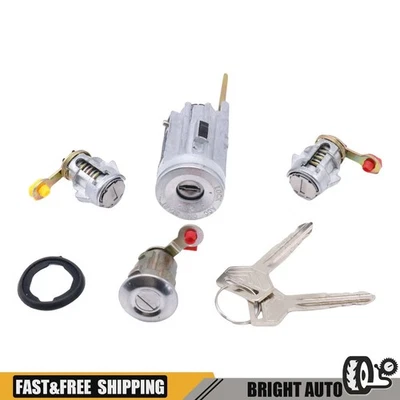 Juego de cilindros de bloqueo de puerta de encendido y 2 llaves para Toyota Corolla 1987 88 89 90 91 92 Foto 1 de 4