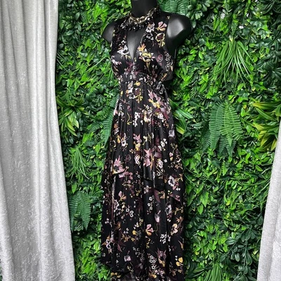 A.L.C. Dress Size 0 Silk Hi Low Verena Midi Cutout Party Floral Cocktail   2931 - Image 1 of 4