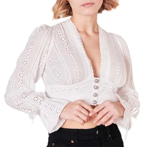 Dirndlbluse Daje ecru V-Ausschnitt Bluse Krüger Trachtenmode Volksfeste - Bild 1 von 36