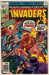 Invaders 21 Marvel Comics Bronze Age 1977 9.0 Very Fine/Near Mint - Picture 1 of 2