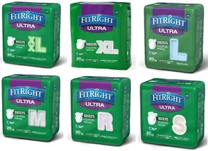 FitRight Ultra Adult Diapers, Incontinence Briefs with Tabs, Heavy 20 - 80 Ct ✅ - Picture 1 of 11