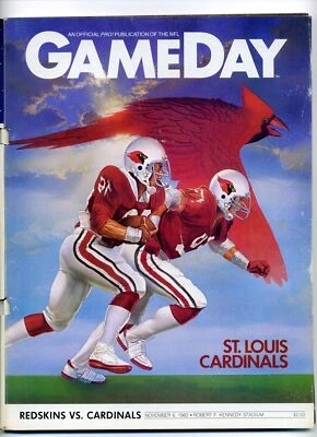 GAMEDAY Magazine Nov 6 1983 Washington Redskins vs St Louis Cardinals   M366 - Image 1 of 2