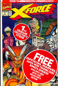 X-FORCE #1 (Cable) KEY🔑 SEALED Polybag (Marvel 1991) + Trading Card