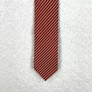HUGO BOSS Striped Red Handmade Mens Tie Classic 3.5" x 58.5" Silk Viscose Italy - Picture 1 of 6
