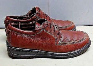 Hush Puppies Brown Leather Oxford Lace Up Apron Toe Comfort Driving Men Shoe 10W - Picture 1 of 7