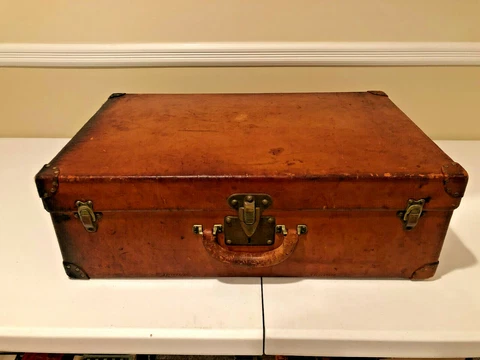 Antique 1920s Louis Vuitton Leather Suitcase Cover