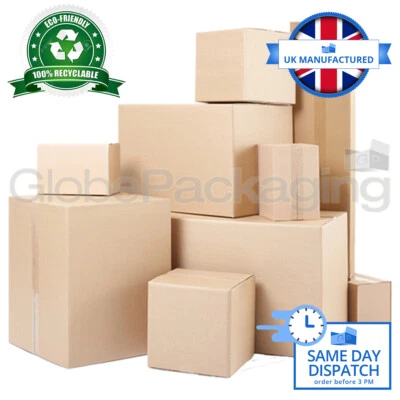 BRAND NEW SINGLE & DOUBLE WALL CARDBOARD POSTAL BOXES - MADE FROM RECYCLED PAPER - Image 1 of 4