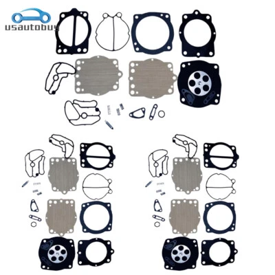3 X Fits Kawasaki Jet Ski 900 1100 STX ZXI Keihin CDK-2 38-44mm Carb Rebuild Kit - Image 1 of 4