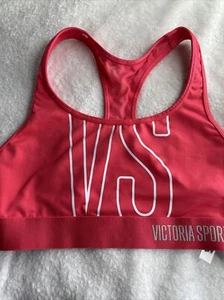 Neu ohne Etikett VS Victoria’s Secret The Player Neckholder-Sport-BH pink Logo kleines Tank - Bild 1 von 7