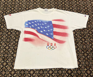 Vintage Atlanta Olympics Champion Single Stitch Shirt Size XL Atlanta Olympics 