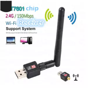 150 Mbps Wireless USB WiFi Network Adapter LAN Card w/Antenna 802.11N For PC AA - Picture 1 of 4