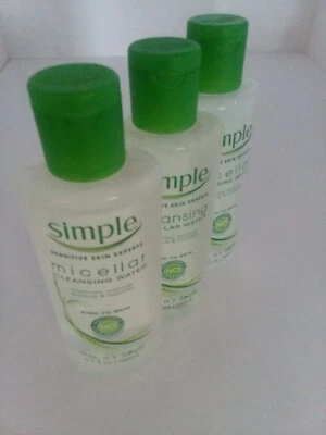 3x Desmaquillante Agua Hidratante Limpieza Micelar Simple, Sensible 6.7 fl oz Foto 1 de 2