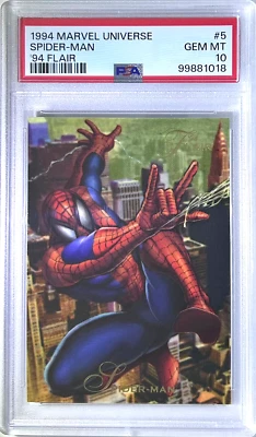 1994 Marvel Universe '94 Flair Spider-Man #5 PSA 10 GEM MINT - Image 1 of 2