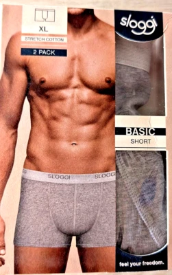 gruppo 2 Boxer SLOGGI Basic SHORT uomo cotone Tg /XXL colore grigio - Immagine 1 di 4