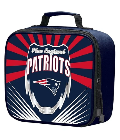 New England Patriots NFL 10'' Insulated "Lightning" Zipper Lunchbox Bag Cooler Cover