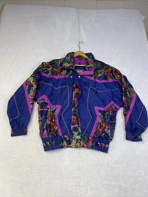 Chaqueta cortavientos vintage East West para mujer pequeña colorida retro años 80 Foto 1 de 4
