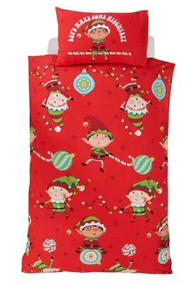 RAPPORT CHRISTMAS Duvet Cover Set - Single Bed Size - NAUGHTY ELVES - ELF MISCHIEF