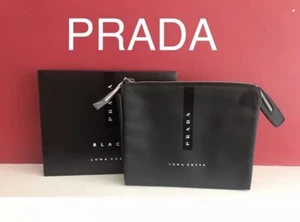 ππππPRADA LUNA ROSSA BLACK TRAVEL POUCH TOILETRY Wash BAG NEW SEALED ! - Picture 1 of 5