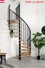 Indoor Spiral Staircase Beech Wood Step PVC Handrail 12-Step Kit Smaller Step