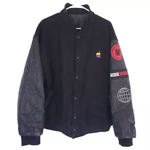 Giacca Varsity Vintage 1996 Limited Promo Apple Computer Mission Impossible Pelle - Foto 1 di 24
