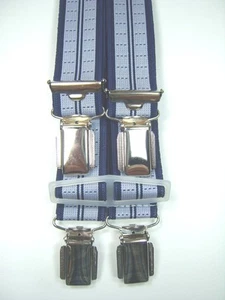 Hosenträger,blau,Betttuchspanner, mit 4 starken Clips,25mm breit, ab 70 cm - Foto 1 di 19