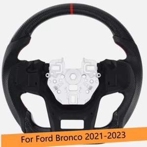 D-type Red Stitching Carbon Fiber Steering Wheel Fit Ford Bronco 21-23 New - Bild 1 von 7