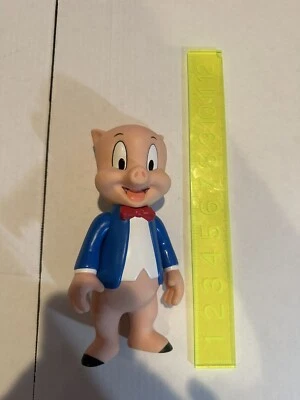 WB Store PORKY PIG 1995 PLASTIC VINYL CARTOON CHARACTER FIGURE DOLL WARNER BROS. - Image 1 of 4