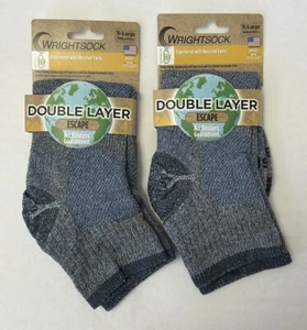 New Wrightsock Double Layer Quarter Escape 2-PAIR Men 12-14 Size XL (W12) - Picture 1 of 8