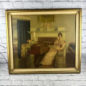 THE SONG by Marguerite Stuber Pearson 1947 ORIGINAL FRAMED CANVAS ART PRINT. - Picture 1 of 12
