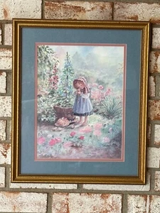 Tasha Tudor framed print Girl Chicken Garden - Picture 1 of 20