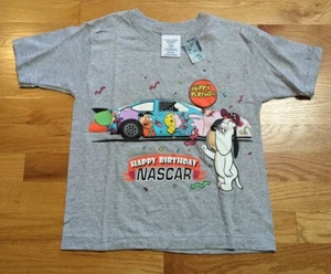 Vintage Cartoon Network Wacky Racing Youth L 90s Happy Birthday NASCAR Shirt NWT - Picture 1 of 13