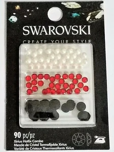 SWAROVSKI Create Your Style 90pc Xirius Hotfix Combo - LIGHT SIAM / WHITE / JET - Picture 1 of 2
