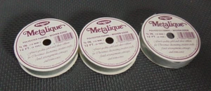 (3) NEW Berwick Metalique 12 FT x 5/8"ROLL Metallic RIBBON in CRAFTS NOS - Picture 1 of 3