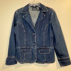 Vintage Bill Blass Stretch Blue Denim Jacket Small EUC - Picture 1 of 5
