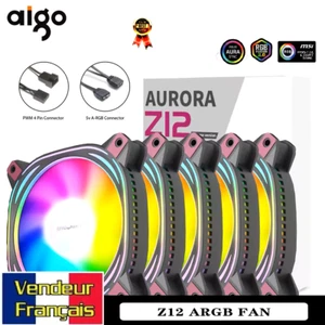 Ventilateur De Boîtier Aigo Aurora Z12, 120x120mm, 4 Broches PWM, 3 Broches ARGB - Photo 1/12