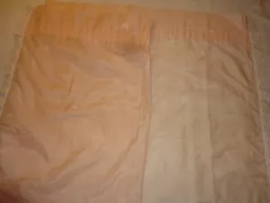 Window Curtain Panel Vintage1980's Semi Sheer Peach w/ Lace Trim 62"W x 61"L - Picture 1 of 3