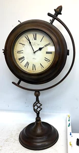 Vintage Double Sided l Clock Wrought Iron Antique - Picture 1 of 5