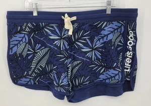 Life is Good Shorts Womens XXL Blue Hawaiian Tropical Logo Beachy Stretch Casual - Picture 1 of 7