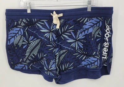 Life is Good Shorts Womens XXL Blue Hawaiian Tropical Logo Beachy Stretch Casual - Image 1 of 4